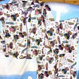 𝅺nwt Girls Size 4/5 Joe Boxer Flannel Pajamas Set